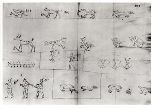 Iroquois pictogram, 12th July 1666 by Pierre Joseph Chaumonet